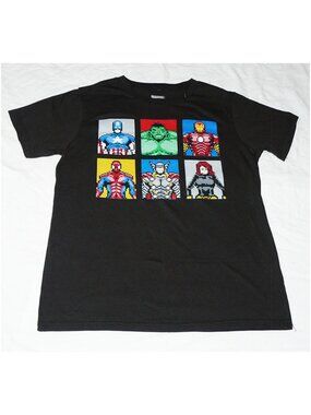 Disney Marvel Avengers Pixelated T-shirt, sz S Women / Youth XL, EUC